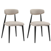 Modern Dining Chairs  Curved Backrest Round (Set of 2 Light Grey