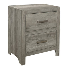 Nightstand Faux Wood Veneer Weathered Gray Finish