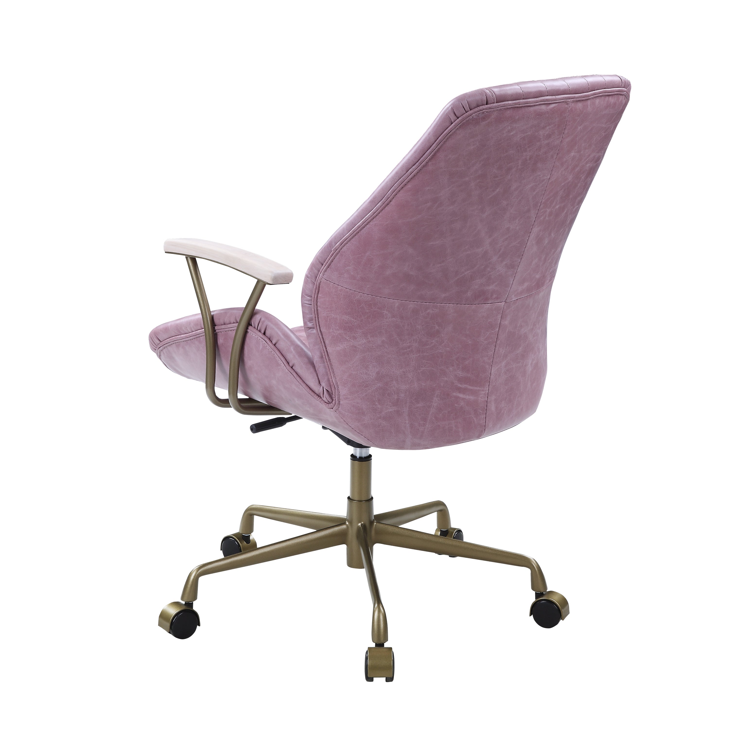 Vintage Office Chair, Top Grain Leather - Pink