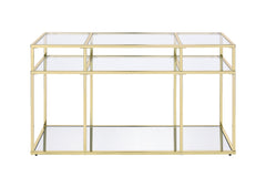 Uchenna Sofa Table, Clear Glass & Gold Finish