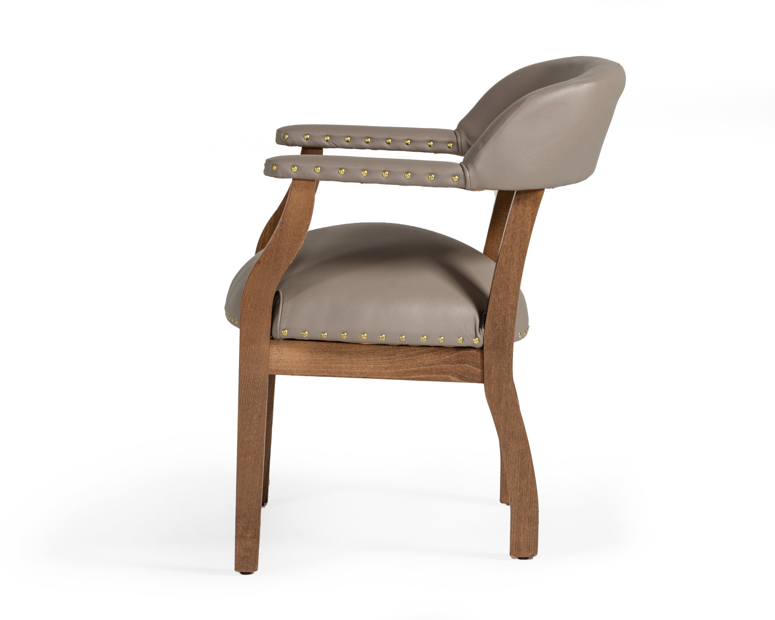 Taupe Faux Leather Dining Chair