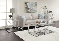 Virtue Coffee Table, Clear Glass & Chrome Finish