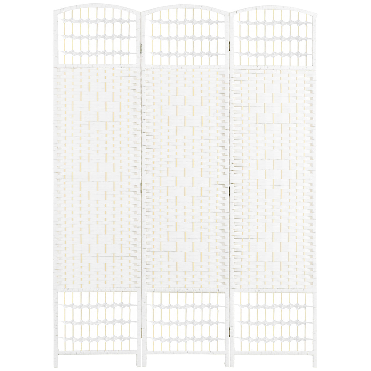 3 Panel Room Divider, Folding Privacy Screen, 5.6' Room Separator - White
