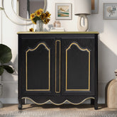 Accent Storage Cabinet with 2 Doors, Pure Hand Drawn, Solid Wood Legs