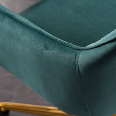 Modern Velvet Fabric Material Adjustable Height 360 revolving with Gold Metal Legs - Dark Green