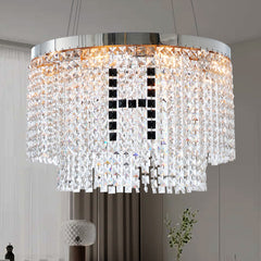 Modern Crystal Chandelier Round Crystal Lamp Luxury Home Decor Light Fixture