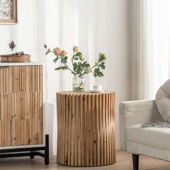 Retro Fashion Style Cylindrical Coffee Table - Natural
