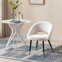 Dining Room Chair Accent Chair or Office Chair with Metal Legs - White