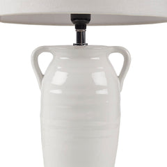Everly Ceramic Table Lamp with Handles - White