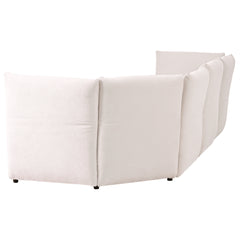 Stylish Sofa Set with Polyester Upholstery with Adjustable Back with Free Combination for Living Room - Beige