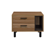 Modern Accent Table - Brown Oak & Black Finish