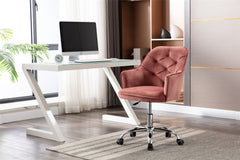 Modern Velvet Swivel Shell Chair - Pink Red