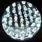 22"H Black Pewter Square Crystal Centerpiece with Night Light, USB Port + Power Outlet