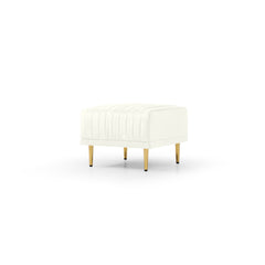 L Shaped Sectional Sofa Couch with Velvet Fabric, Reversible Sectional Sofa - Cream