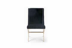 Modern Black & X-shaped Rose Gold Dining Chair