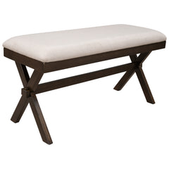 Farmhouse Rustic Wood Upholstered Bench