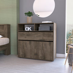 Rectangle Dresser 1-Drawer 2-Shelf - Dark Brown