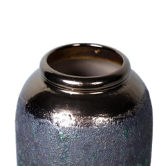Artisanal Vintage Smoke Ceramic Vase 7"D x 14"H