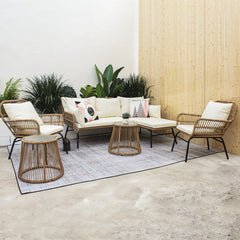 MAICOSY 6pc Outdoor Wicker Patio Backyard Furniture Lounge Couch Armchair Table