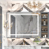 LED Bathroom Mirror, 3000-6000K Gradient Front and Backlit LED Mirror 48x36inch, IP54 Enhanced Anti-Fog