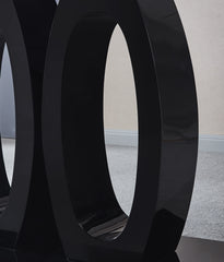 Contemporary Tempered Glass Top Double Pedestal Dining Table - Black