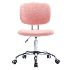 Teddy Velvet Pink Office Desk Chair Bling Desk - Pink