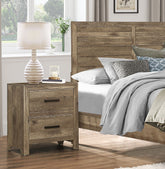 Bedroom Wooden Nightstand Weathered Pine Finish