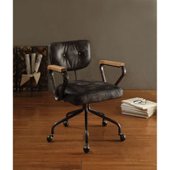 Vintage Office Chair, Top Grain Leather - Black
