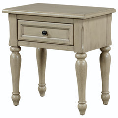 Solid Wood One-Drawer Nightstand - Stone Gray