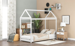 Twin Size Wooden House Bed - White