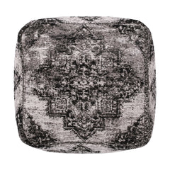 Boho Hand Loomed Fabric Cube Pouf