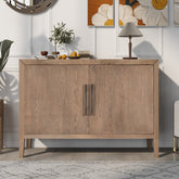 Cabinet Sideboard Wooden with 2 Metal handles and 2 Doors - Beige