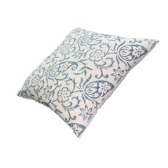 Square Accent Pillow, Paisley Floral Pattern, Soft Cotton Cover 18x18" - Blue, White