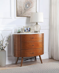 Retro Chest with Three Drawers - Walnut