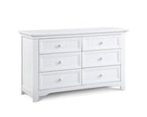 6 Drawer Double Dresser White