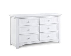 6 Drawer Double Dresser White