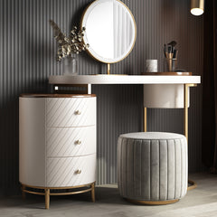 Modern Makeup Vanity Table With LED Lighted Mirror (Without Stool) 43" - White
