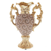 Chrome Plated Crystal Embellished Ceramic Vase