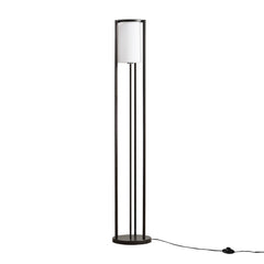 Metal Floor Lamp with Glass Cylinder Shade - Black