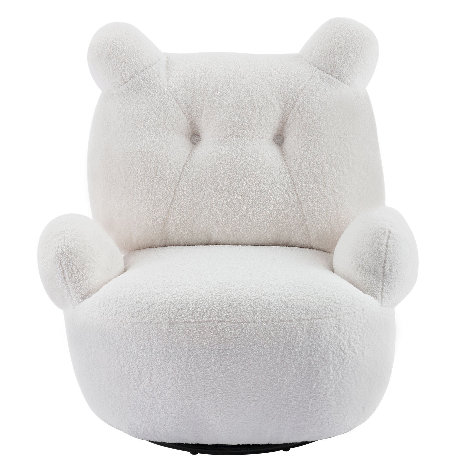 Teddy Short Plush Particle Velvet Armchair White