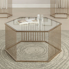 Coffee Table in Champagne & Clear Glass
