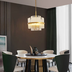 Modern American Cylindrical Crystal Chandelier-4 bulbs -E12 lamp holder