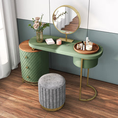 Modern Makeup Vanity LED Lighted Mirror (without Stool) 43" - Green