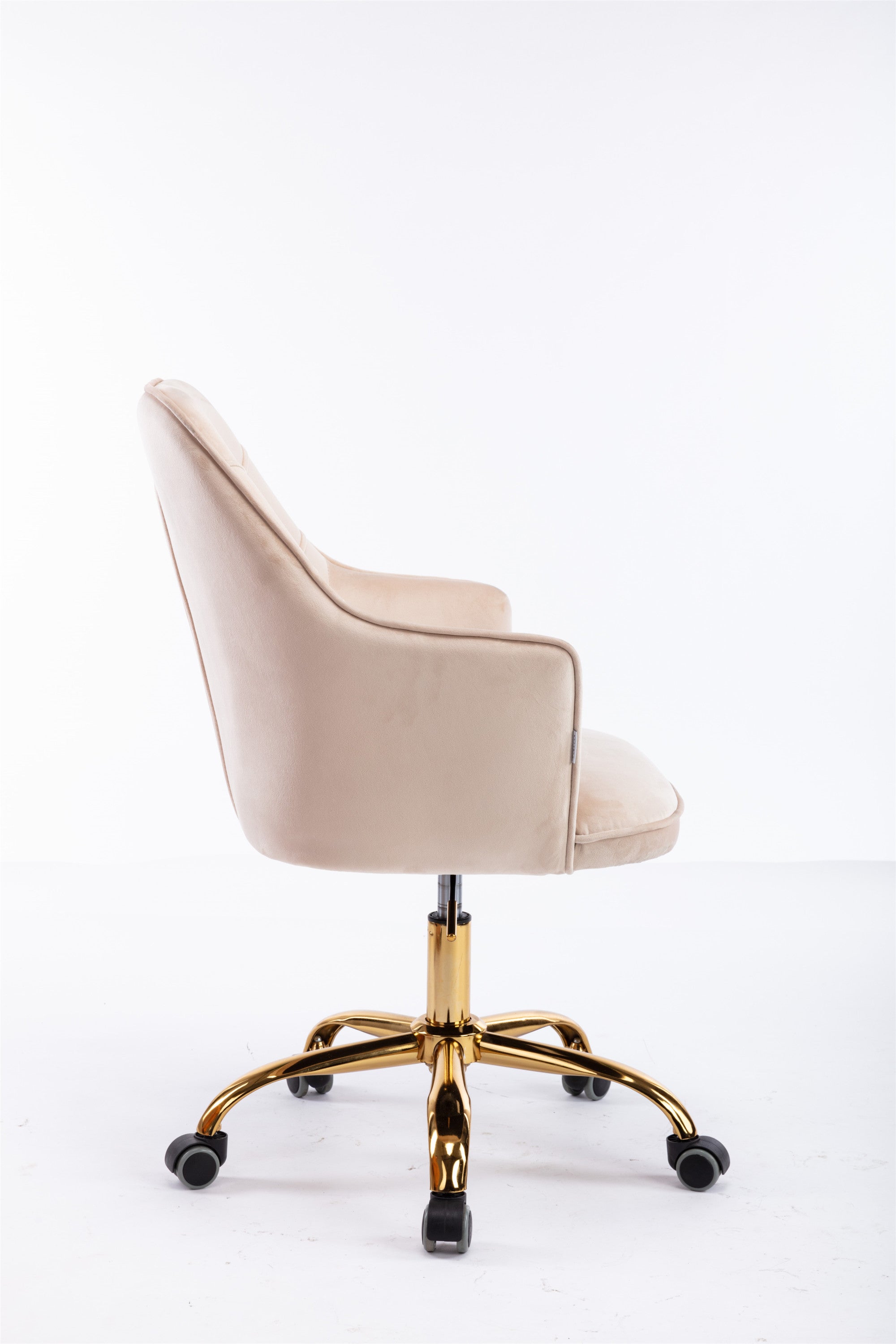 Modern Velvet Swivel Shell Chair - Beige