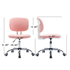 Teddy Velvet Pink Office Desk Chair Bling Desk - Pink