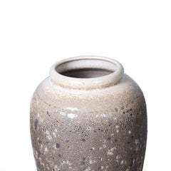 Artisanal Vintage Sand Ceramic Vase 6.5"D x 12"H
