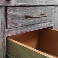 Brazilian Pine 61 Inch Rustic Style Home Office 4 Drawers Desk - Distressed Gray