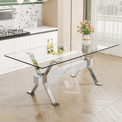 Modern Tempered Glass Dining Table