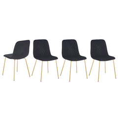 Velvet Dining Chairs Set of 4 Black