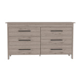 6 Drawer Double Dresser - Light Gray